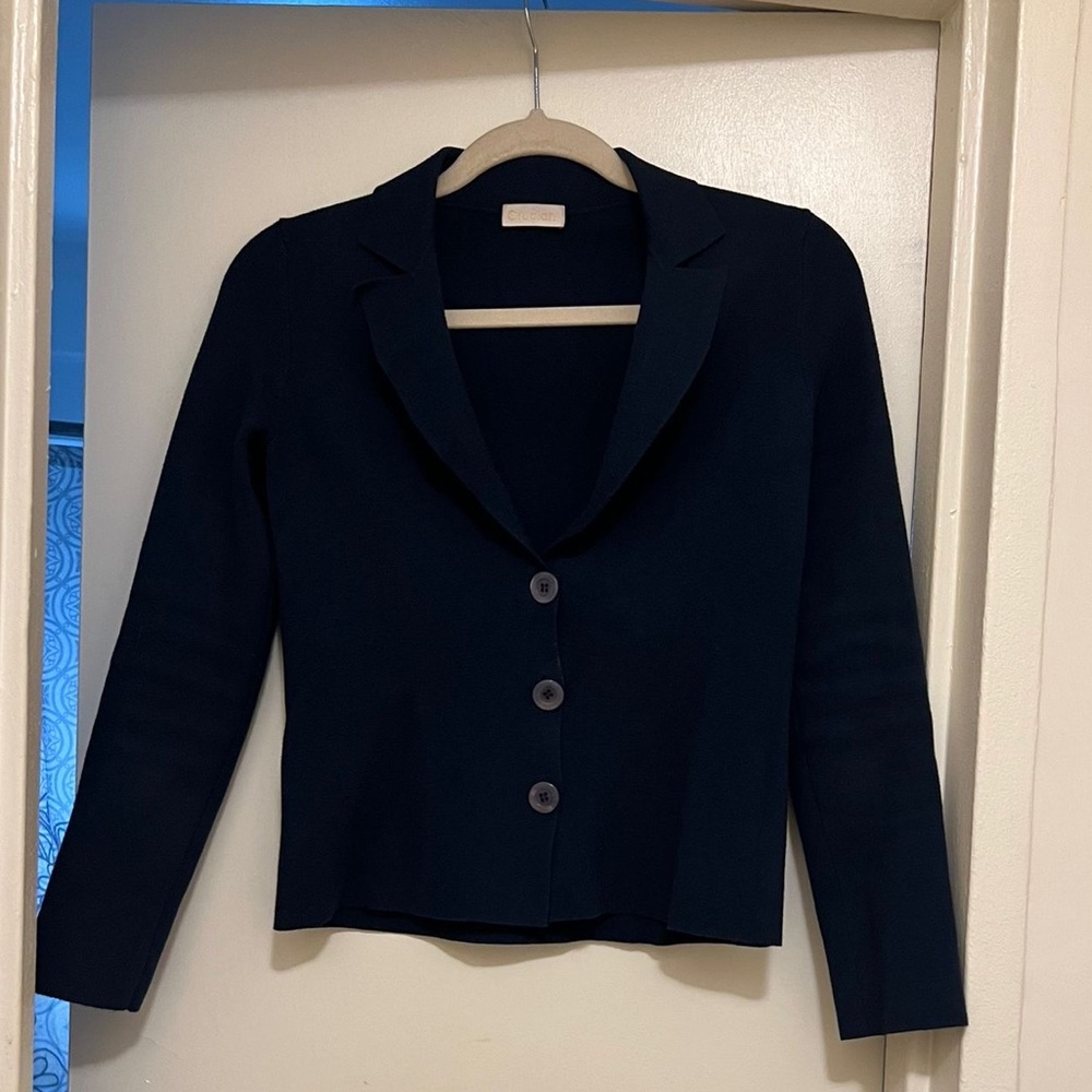 Cruciani Navy Blue Cropped Sweater